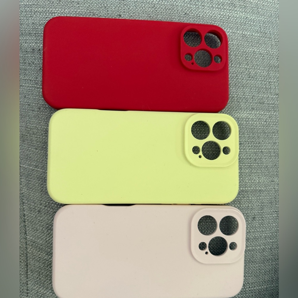 Set of Three iPhone Cases - Red, Yellow, Pink iPhone 16 pro max
